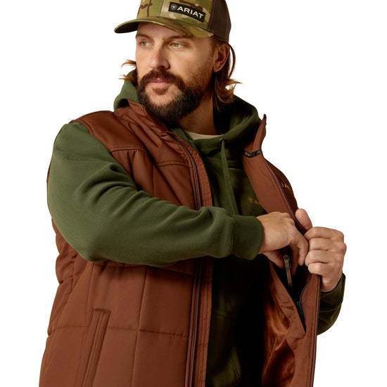MENS ARIAT CRIUS INSULATED VEST- POTTING SOIL