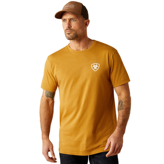 MENS ARIAT SERAPE SEAL S/S TEE- HARVEST GOLD