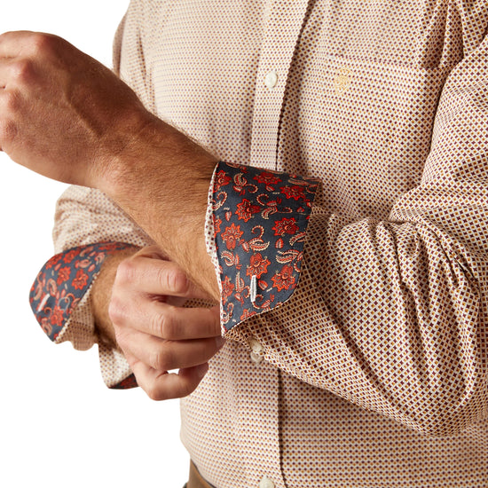 MENS ARIAT WRINKLE FREE IKE L/S SHIRT- WHITE