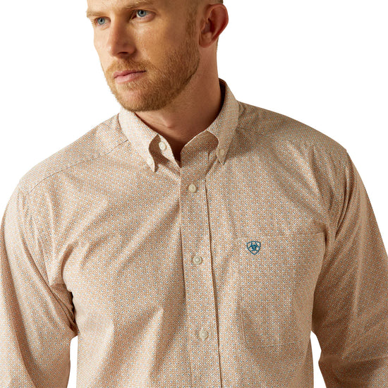 MENS ARIAT JOHNNY CLASSIC FIT L/S SHIRT- LIGHT BROWN