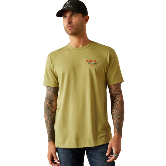 MENS ARIAT FULL CIRCLES S/S TEE- TENT GREEN