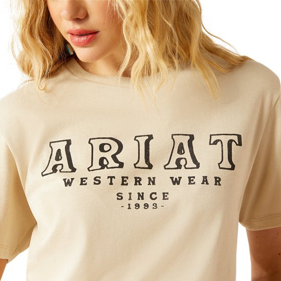 LADIES ARIAT WESTERN WEAR S/S TEE- NATURAL