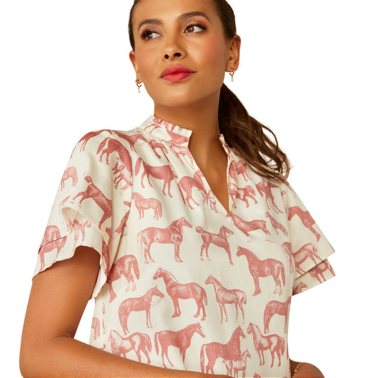 LADIES ARIAT IFFLEY DRESS- BLUSHING HORSE