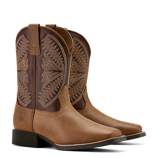 KIDS ARIAT RUIDOSO PEARL/CHOCOLATE BROWN
