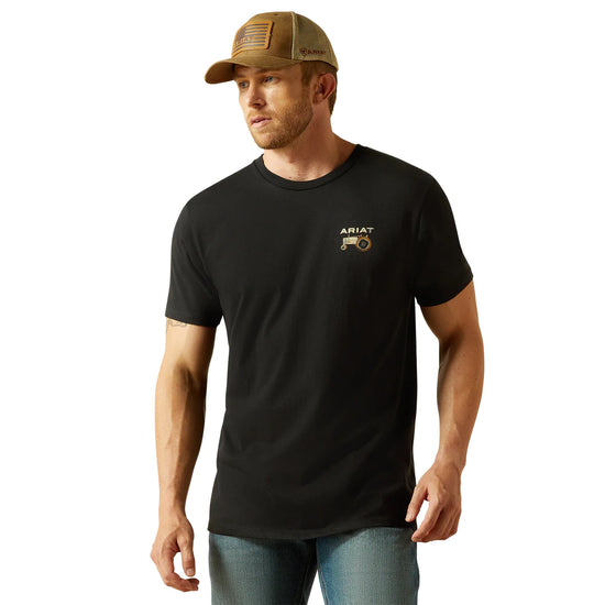 MENS ARIAT GRAMPS TRACTOR S/S TEE- BLACK