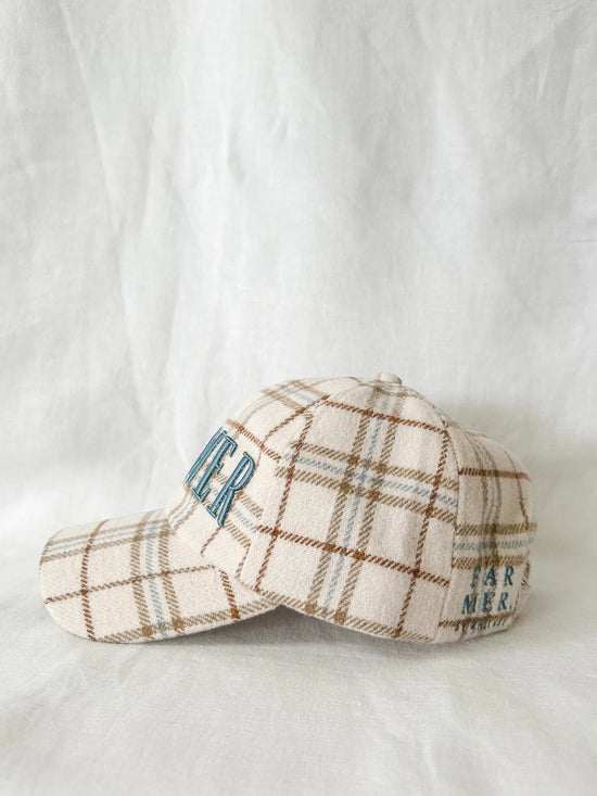 FAR MER NEUTRAL PLAID CAP