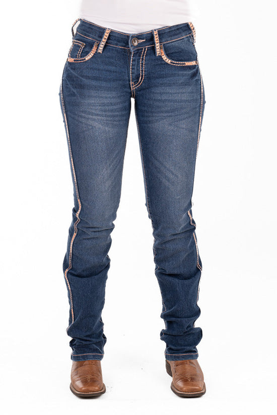 LADIES HITCHLEY AND HARROW PITTSBURG MID RISE JEANS-35INCH