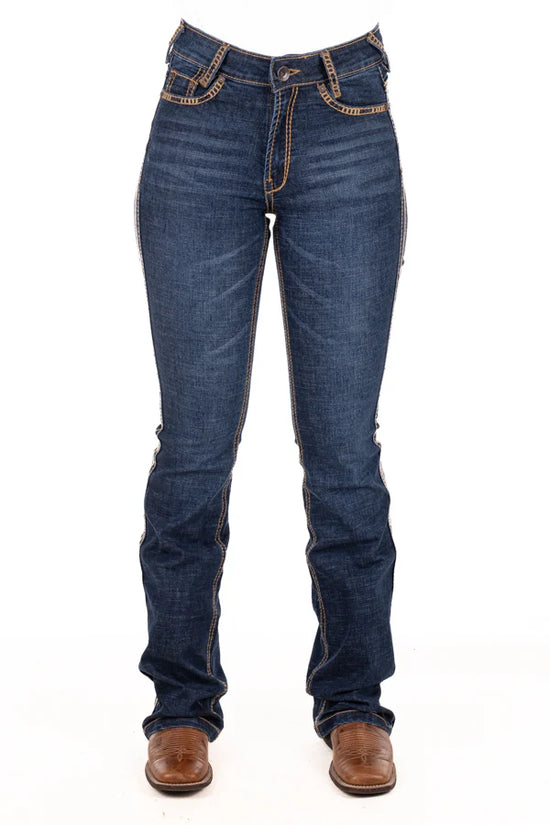 LADIES HITCHLEY AND HARROW CORE RANGE ULTRA HIGH RISE JEANS- 35INCH