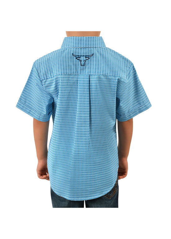BOYS PURE WESTERN BRENT PRINT S/S SHIRT