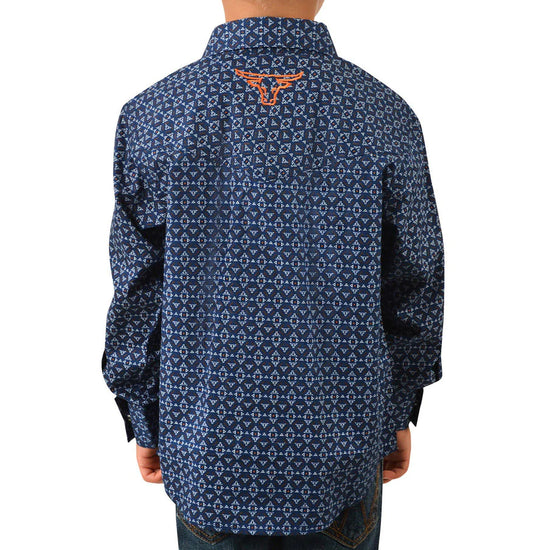 BOYS PURE WESTERN KANE PRINT WESTERN L/S SHIRT