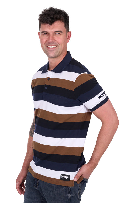 MENS WRANGLER WALTER 1 PKT S/S POLO