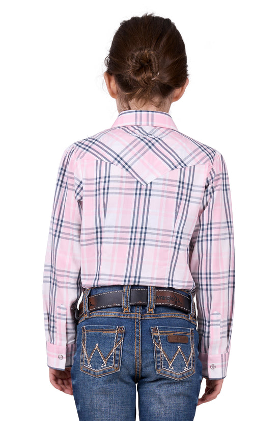 GIRLS WRANGLER PHOEBE CHECK L/S SHIRT