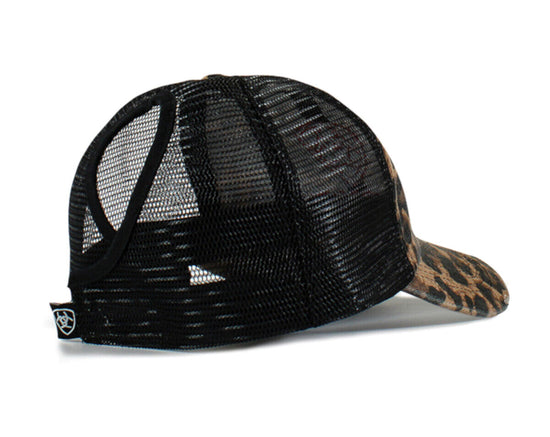 ARIAT PONYFLO CAP- LEOPARD PRINT/BLACK