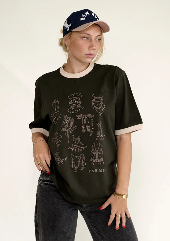 LADIES FAR MER COWBOY CULTURE RINGER TEE