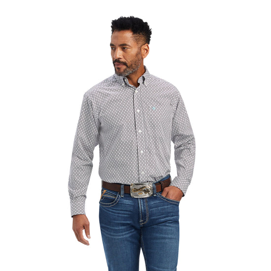 MENS ARIAT FINLEIGH CLASSIC L/S SHIRT-WHITE