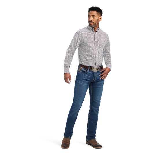 MENS ARIAT FINLEIGH CLASSIC L/S SHIRT-WHITE