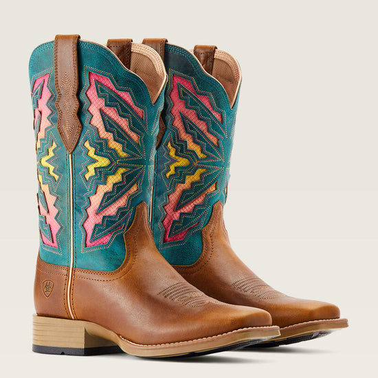 LADIES ARIAT LANEY VENTEK 360 TOFFEE/TEAL BLUE