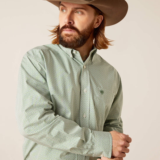MENS ARIAT EDSON L/S SHIRT- WHITE