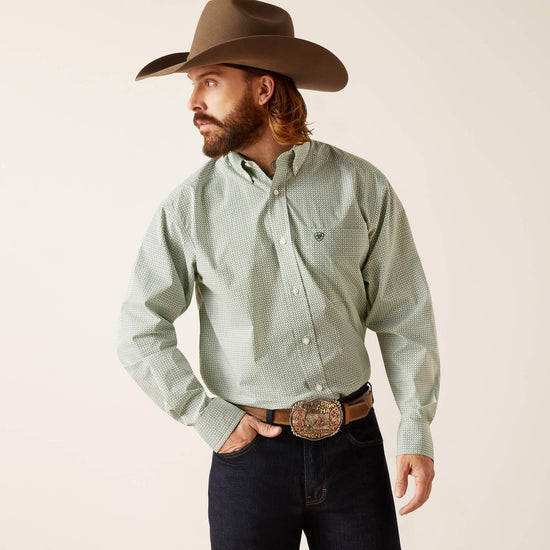 MENS ARIAT EDSON L/S SHIRT- WHITE
