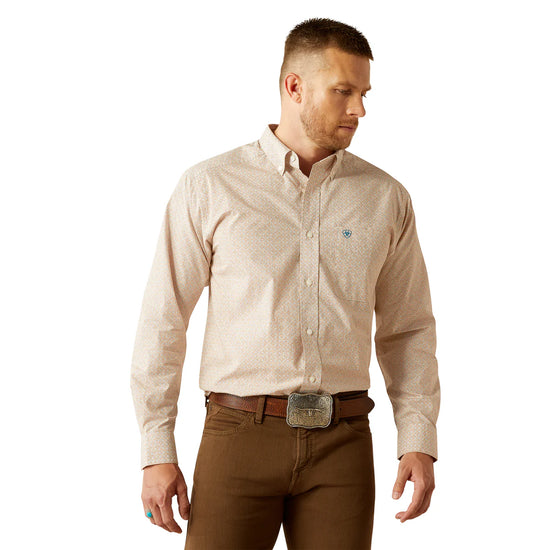 MENS ARIAT JOHNNY CLASSIC FIT L/S SHIRT- LIGHT BROWN