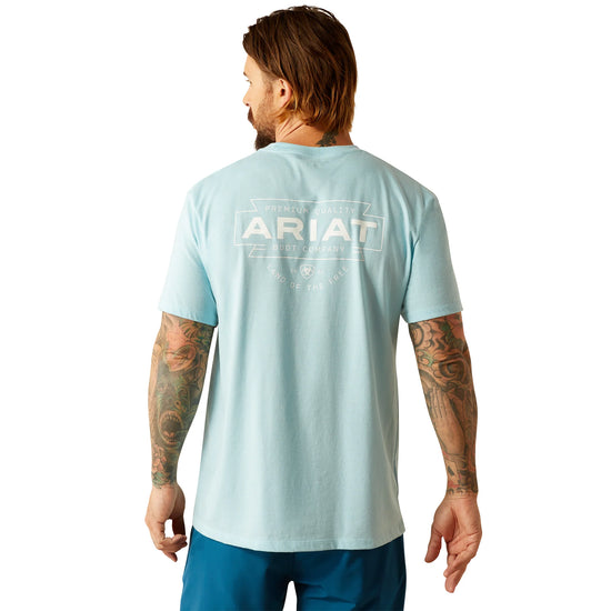 MENS ARIAT SOUTHWEST SIMPLE S/S TEE- SKY BLUE HEATHER