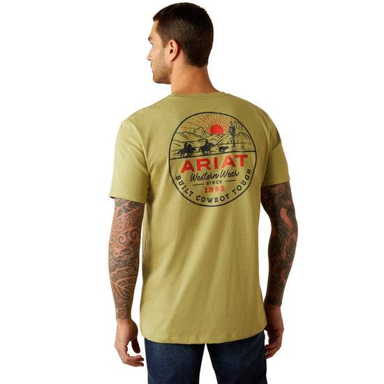 MENS ARIAT FULL CIRCLES S/S TEE- TENT GREEN