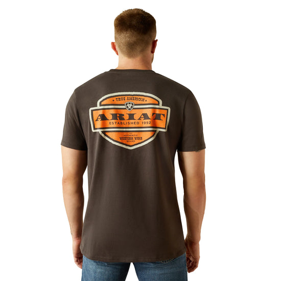 MENS ARIAT OL STYLE LOCKUP S/S TEE- VINTAGE BLACK