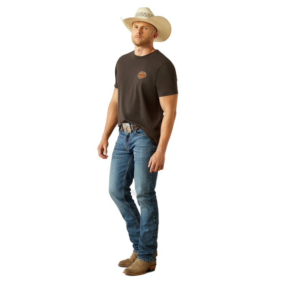 MENS ARIAT OL STYLE LOCKUP S/S TEE- VINTAGE BLACK