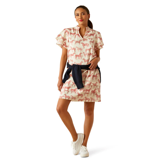 LADIES ARIAT IFFLEY DRESS- BLUSHING HORSE