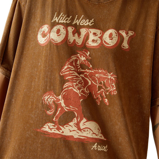 LADIES ARIAT WILD S/S TEE- TOFFEE