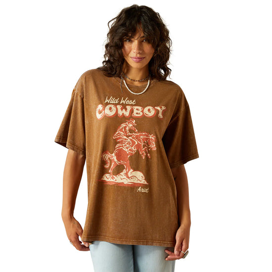 LADIES ARIAT WILD S/S TEE- TOFFEE
