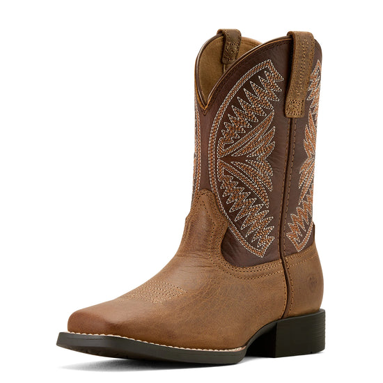 KIDS ARIAT RUIDOSO PEARL/CHOCOLATE BROWN