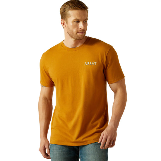 MENS ARIAT SCORPION SEAL S/S TEE- BONE BROWN