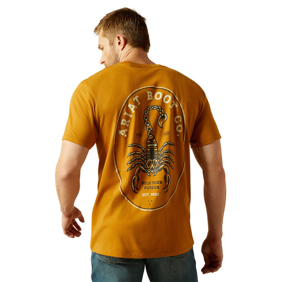 MENS ARIAT SCORPION SEAL S/S TEE- BONE BROWN