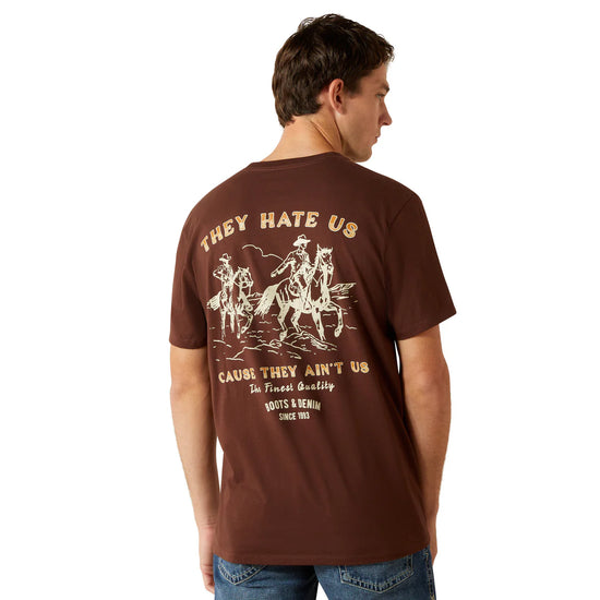 MENS ARIAT HATERS CLUB S/S TEE- DEEP MAHOGANY