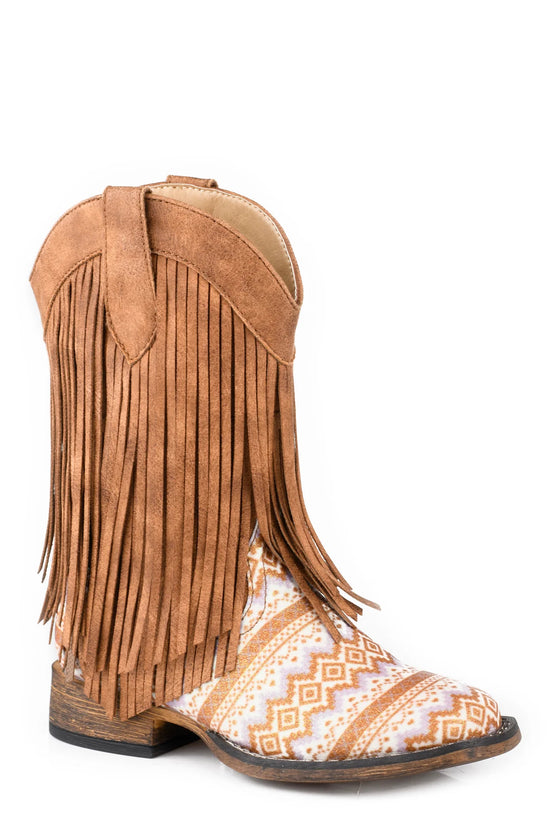 KIDS ROPER DOUBLE FRINGE-TAN