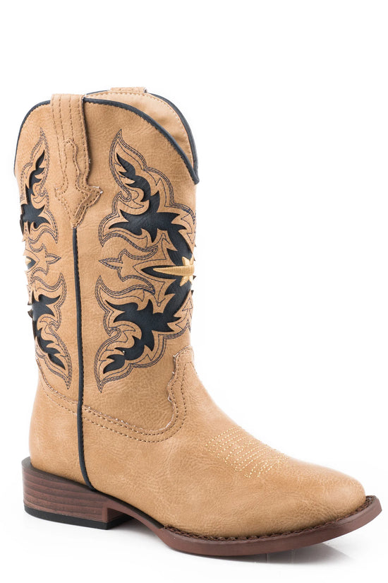 BIG KIDS ROPER AMOS TAN/NAVY BOOTS