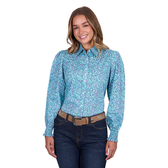 LADIES PURE WESTERN RILEY L/S SHIRT