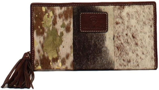 ARIAT SAVANNAH ZIP WALLET- BROWN CALF HAIR