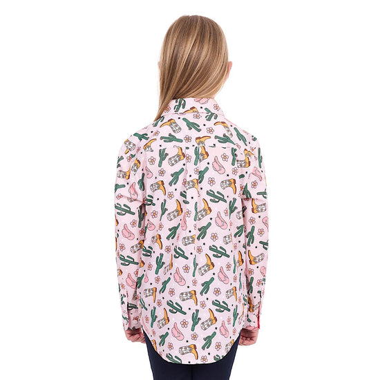 GIRLS HARD SLOG CLEO 1/2 PLKT L/S SHIRT
