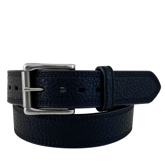 ROPER BELT PEBBLE GRAIN GENUINE LEATHER- BLACK