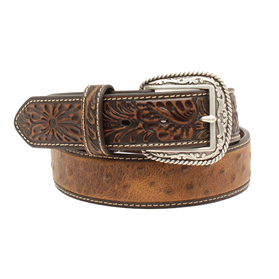 ARIAT TWO-TONED OSTRICH PRINT BELT