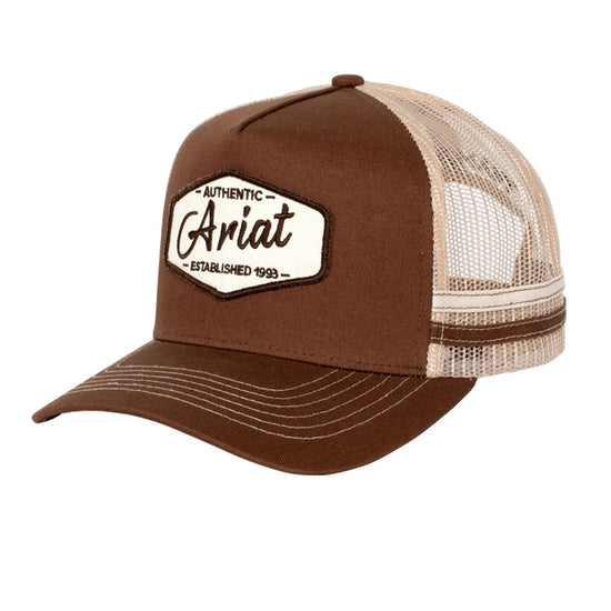 ARIAT EST PATCH TRUCKER CAP- DACHSHUND BROWN