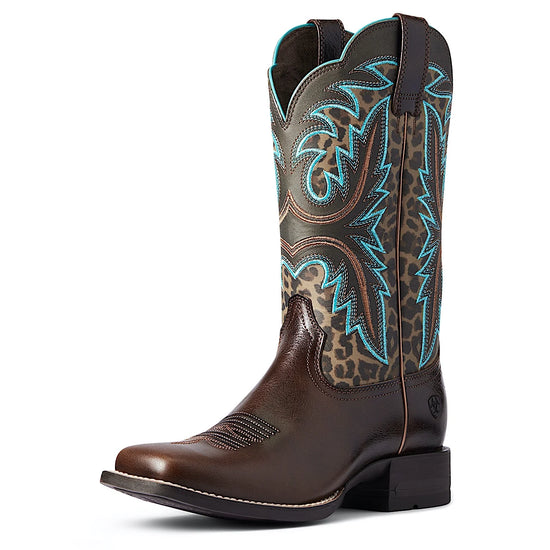 LADIES ARIAT LONESTAR BOOTS- LEOPARD PRINT/ CHOCOLATE CHIP