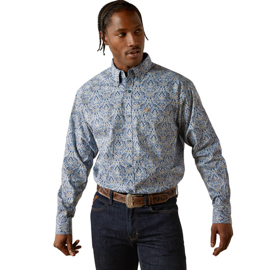 MENS ARIAT STONEY L/S SHIRT- ROYAL BLUE