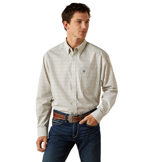 MENS ARIAT STEVY L/S SHIRT- CREAM