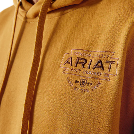 MENS ARIAT SOUTHWEST SIMPLE BUCKLE HOODIE-BONE BROWN