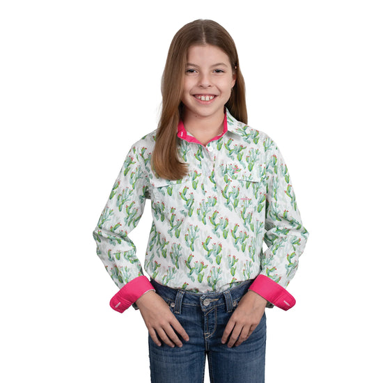 GIRLS JUST COUNTRY HARPER 1/2 BUTTON PRINT WORKSHIRT