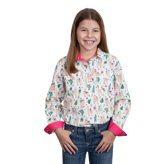 GIRLS JUST COUNTRY HARPER 1/2 BUTTON PRINT WORKSHIRT