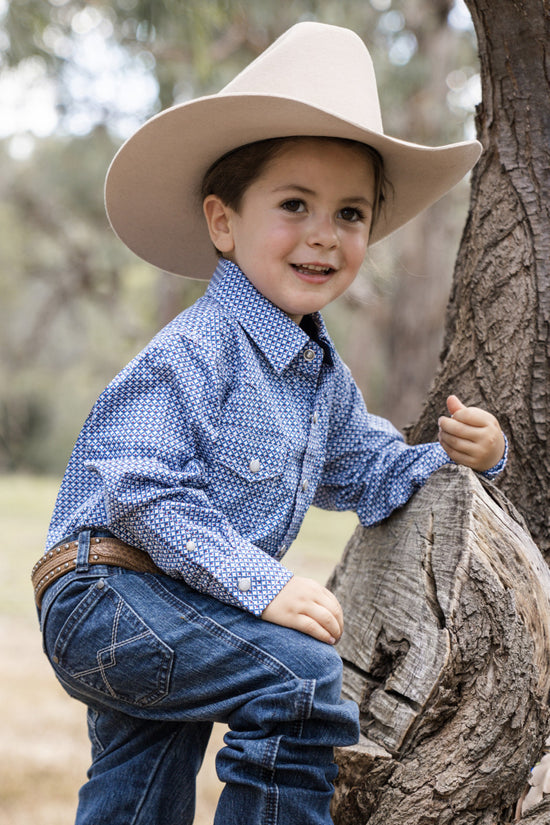 BOYS PURE WESTERN OLIVER L/S SHIRT